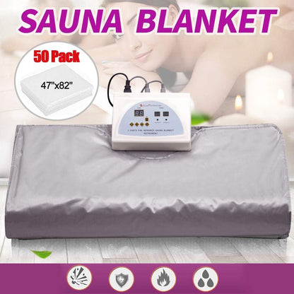 Vanell Far Infrared Sauna Detox Blanket - 2-Zone Spa Sauna Blanket, Overall Wrap Heating, FIR Technology, Zipper Type - Digital Body Heat Blanket