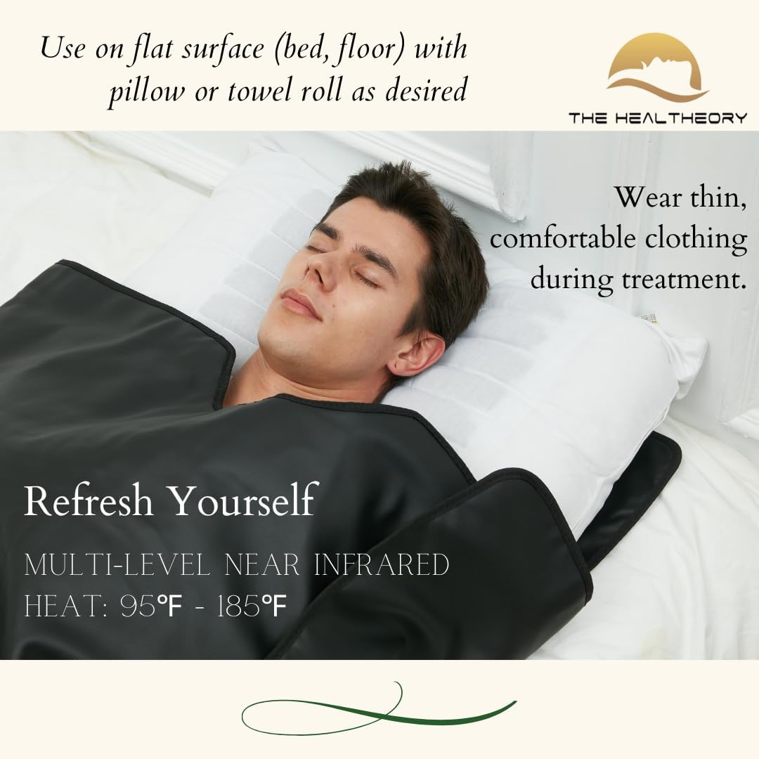 Refresh Infrared Sauna Blanket – Far Infrared Heat Therapy Blanket for Detox & Relaxation, Personal Home Sauna for Up to 150°F, Extra Long (6ft7in) FIR Thermal Blanket