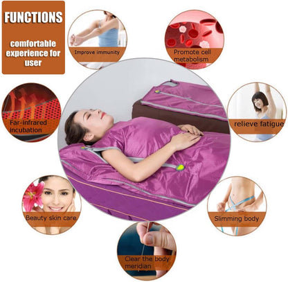 Vanell Far Infrared Sauna Detox Blanket - 2-Zone Spa Sauna Blanket, Overall Wrap Heating, FIR Technology, Zipper Type - Digital Body Heat Blanket