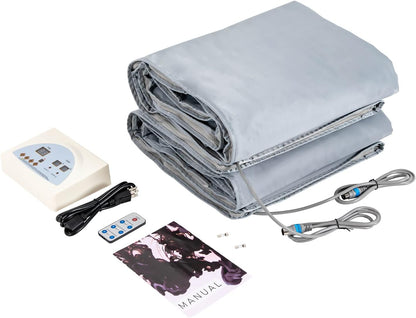 Gdrasuya10 Far Infrared Sauna Blanket Sauna Bag Professional Sauna Machine Health Benefits Beauty Body Shaper Fitness Sauna Blanket Slimming Weight Loss Sauna Spa Blanket,95-176℉ Temperature