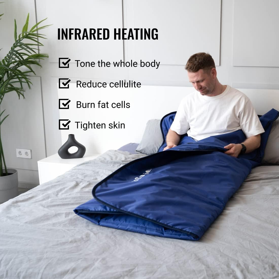 Heating Blanket, Fat and Weight Lose, Portable Infrared Sauna Blanket 71x87 In, 2 Zone Remote Control 9 Modes 110V, Detox Slimming Body Wraps for Intense Sweating, Personal Spa Bag for Home and Office