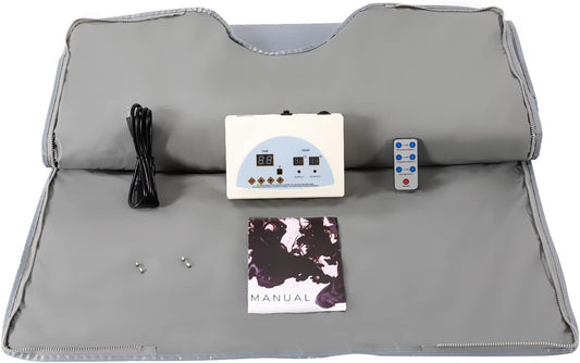 110V Sauna Blanket, Infrared Sauna Blanket Portable Sauna Bag Body Shaper Blanket in Beauty Salons, Spas, Relaxation Rooms 35-80℃/ 95-176℉ 15-60 Minutes with 63 Inches Power Cord 650W