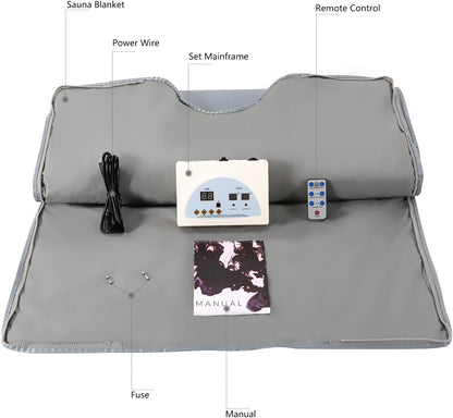 Gdrasuya10 Far Infrared Sauna Blanket Sauna Bag Professional Sauna Machine Health Benefits Beauty Body Shaper Fitness Sauna Blanket Slimming Weight Loss Sauna Spa Blanket,95-176℉ Temperature