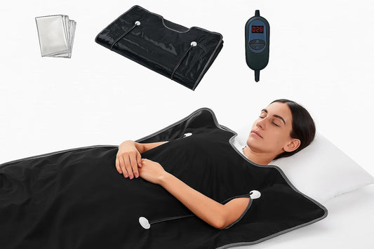 HL300 Portable Far Infrared Sauna Blanket for Body Relaxation & Detoxification, 1-60 Minutes Timer, 95-185°F Temp. Control
