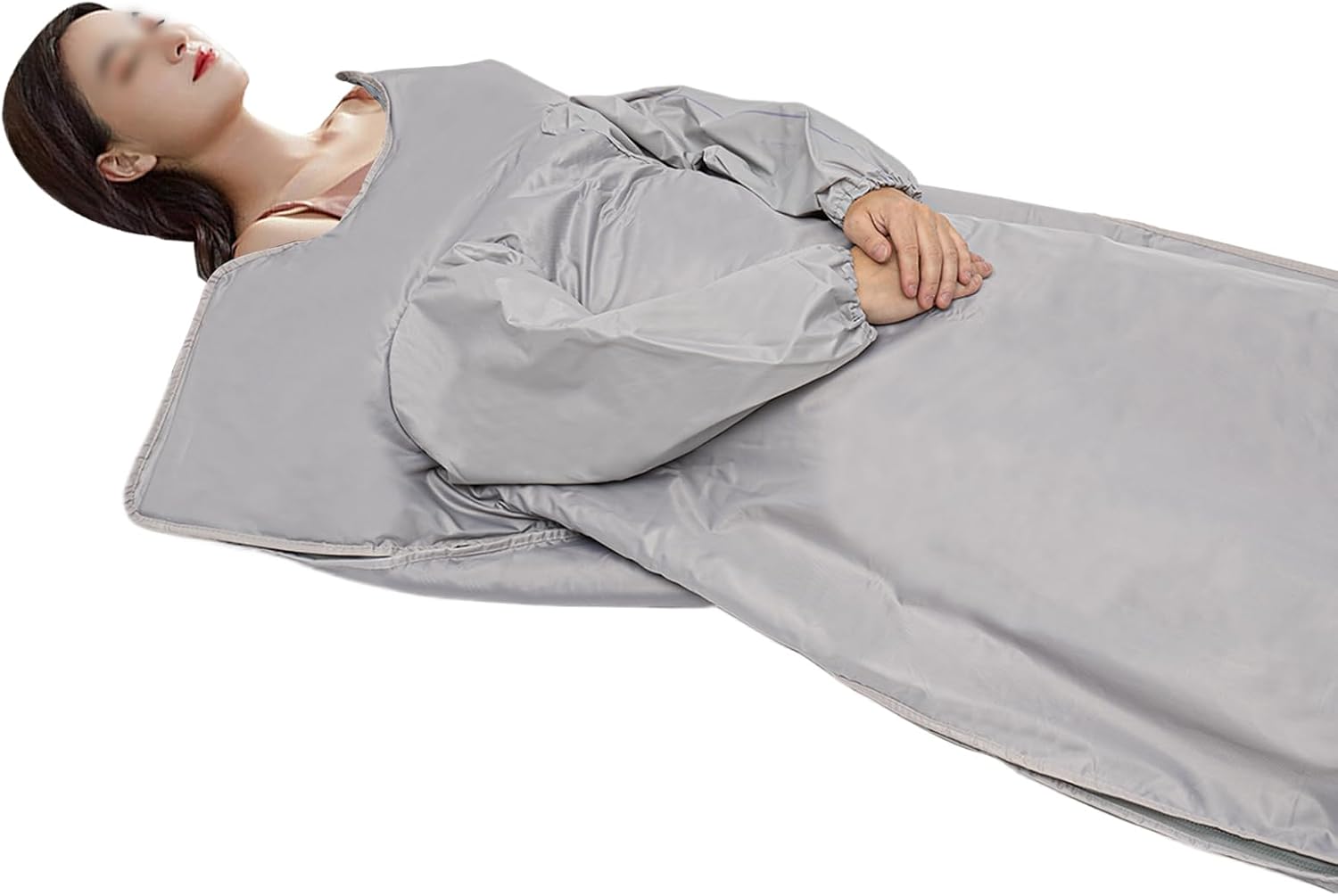 CNCEST Infrared Sauna Blanket,Portable Infrared Sauna with Sleeves for Home Detox,Fast Sweating Body Shape Fitness Far Infrared Sauna Blanket,Sauna Blanket,95-176℉,20-60 Minutes Timer,Silver