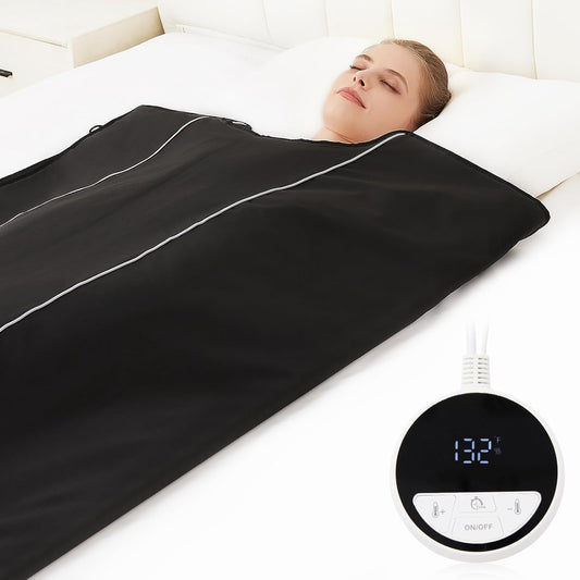 AOBOCO Sauna Blanket - Sauna Blanket for Home Use, Portable Design for Relaxation and Detoxification with 5 Layer Thickened Construction, 86-158°F& 20-60 Minutes, 6.2 ft. x 2.6 ft