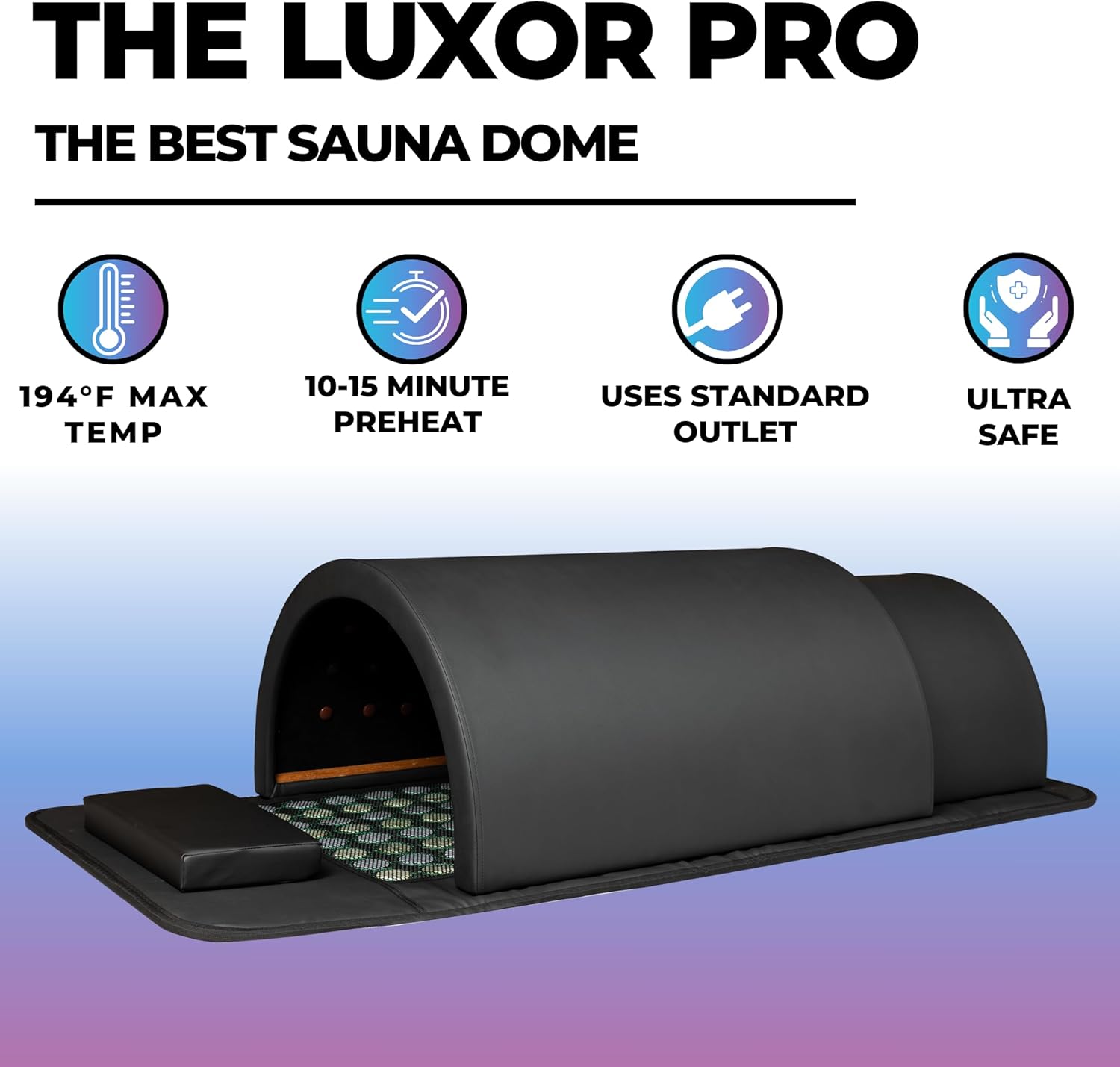 1Love Luxor Pro Far Infrared Sauna Dome | 0 EMFs, ELFs & VOCs | 10 Minute Preheat | 1200W/110V Power | Personal Sauna | 1 Person Sauna | Portable Dry Sauna | Home Sauna | Therapeutic Stones