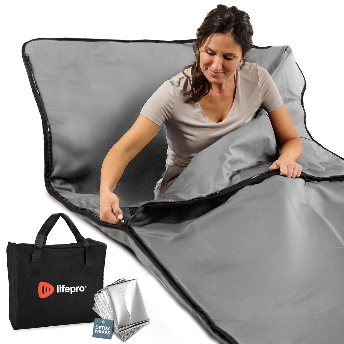 LifePro RejuvaWrap Infrared Sauna Blanket for Detox & Relaxation – Available in 5 Colors & 3 Models – Portable Far Infrared at Home Sauna for Muscle Relief, Circulation & Recovery – 9 Heat Levels