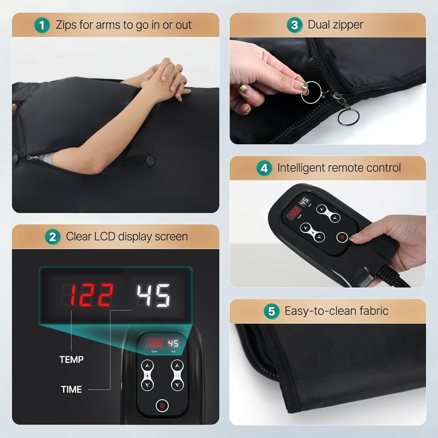 TOREAD Far Infrared Portable Sauna Blanket with Remote Control, Adjustable Temperature, Fast Sweating Sauna Bed Body Heating for Home Relaxation