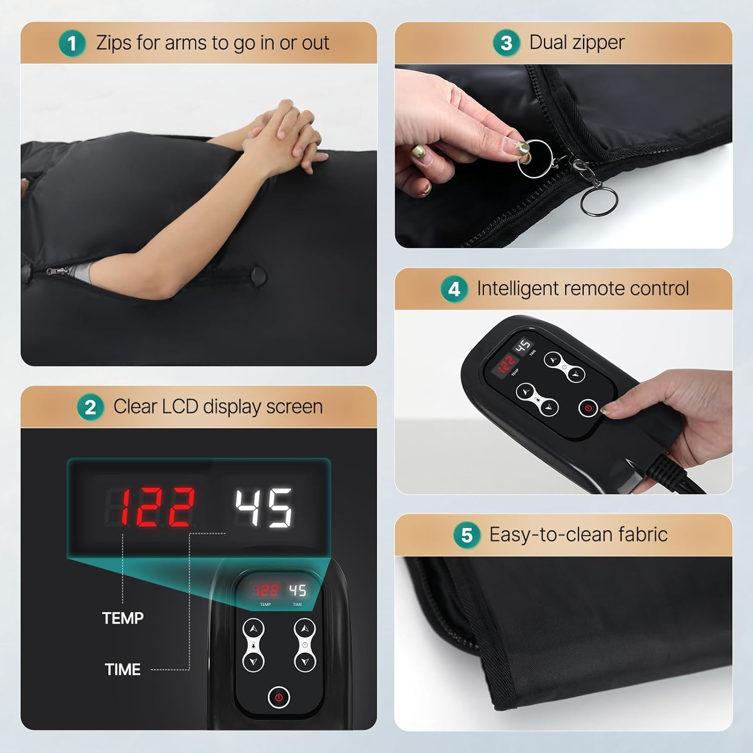 TOREAD Far Infrared Portable Sauna Blanket with Remote Control, Adjustable Temperature, Fast Sweating Sauna Bed Body Heating for Home Relaxation