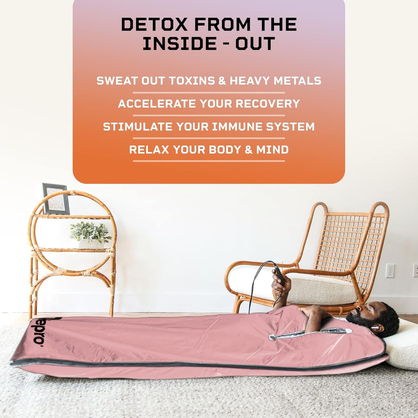 LifePro BioRemedy Infrared Sauna Blanket - Portable Far Infrared Home Sauna for Detox, Tension and Relaxation - Adjustable Temperature (113-176°F) - Includes Carry Bag & Detox Wraps