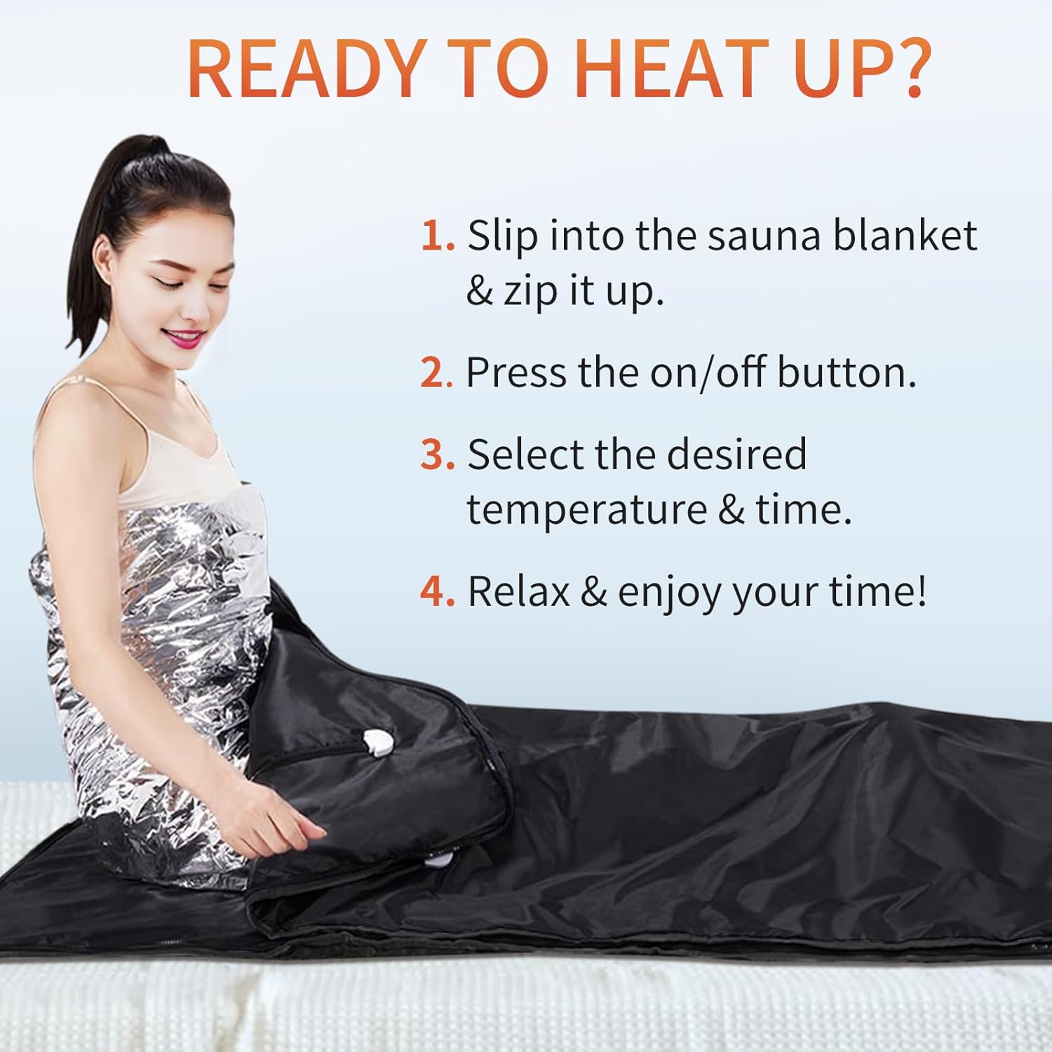 Infrared Sauna Blanket, Portable Far Infrared Sauna Bag Heated for Home, Personal Saunas Blanket for Detox Relaxation, 113-176℉, 20-60 Minutes Timer, 6 Ft x 2.65 Ft