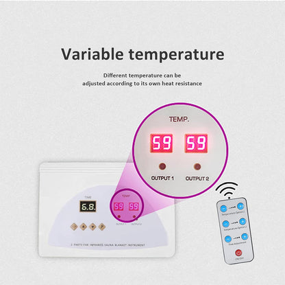 Sauna Blanket Infrared, Sauna Blanket Detox Professional Body Shaper Sauna Slimming Blanket for Detox, Relaxation Home Spa with Remote Control
