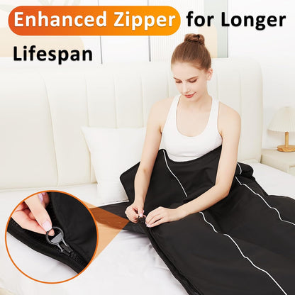 AOBOCO Sauna Blanket - Sauna Blanket for Home Use, Portable Design for Relaxation and Detoxification with 5 Layer Thickened Construction, 86-158°F& 20-60 Minutes, 6.2 ft. x 2.6 ft