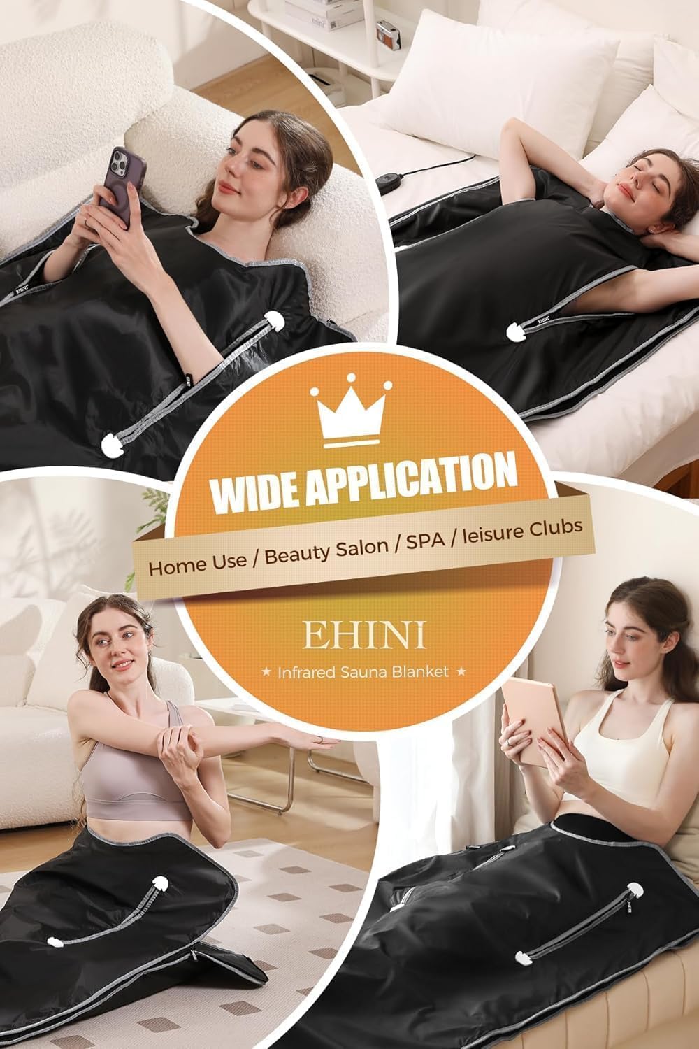 Infrared Sauna Blanket-Sauna Blanket for Home Use, Portable Design for Relaxation and Detoxification Highest 176℉, 20-60 Minutes Timer, 6 ft x 2.65 ft（Darkness）