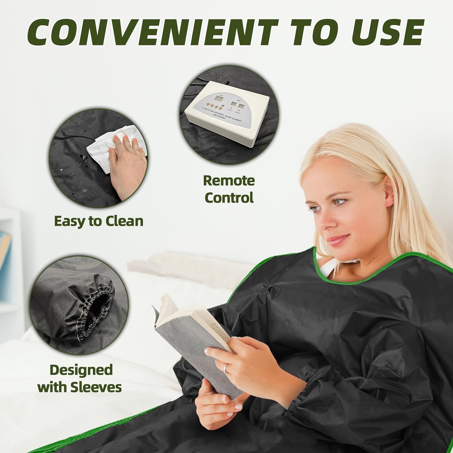 Infrared Sauna Blanket Portable Home Sauna Blanket, Home Relaxation, Sauna Blanket with Sleeve, Remote Controlable