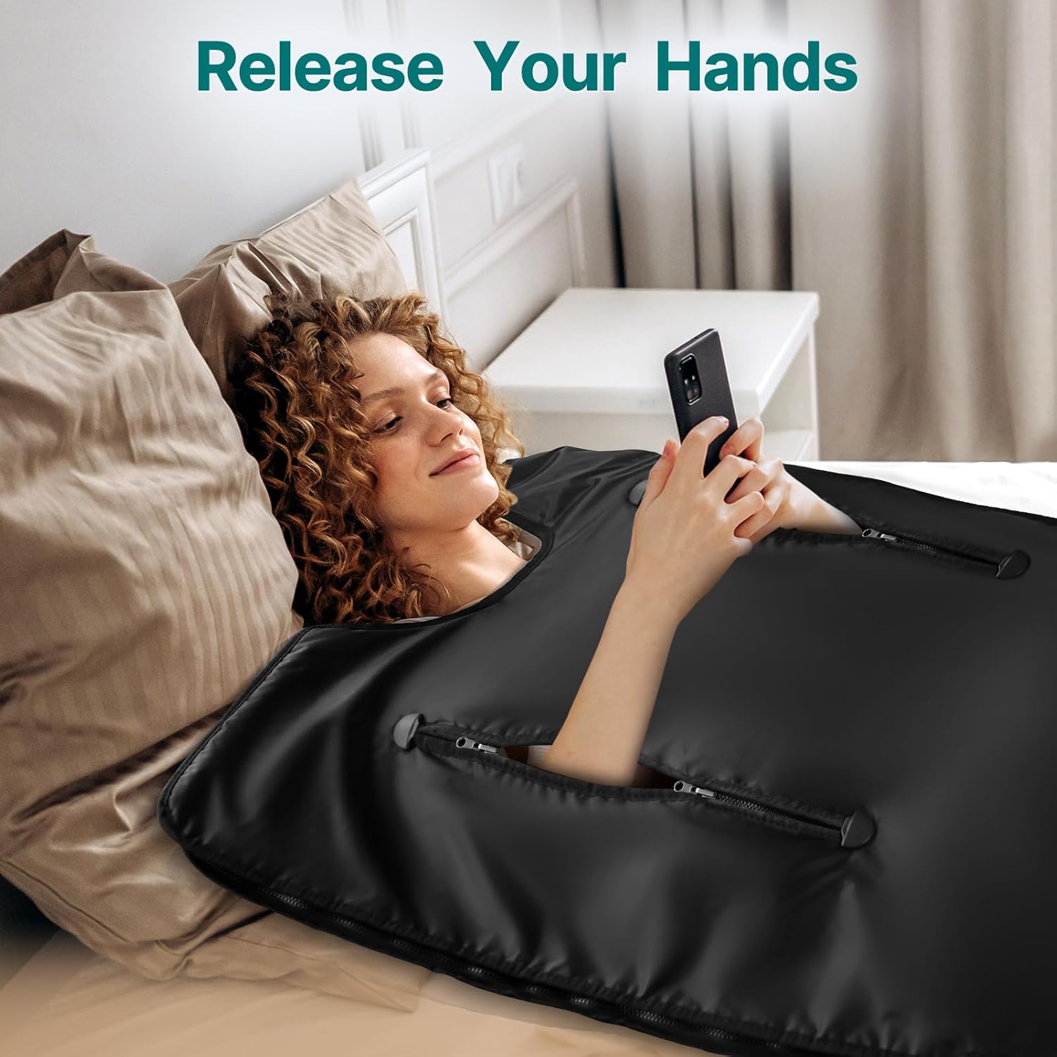 TOREAD Far Infrared Portable Sauna Blanket with Remote Control, Adjustable Temperature, Fast Sweating Sauna Bed Body Heating for Home Relaxation