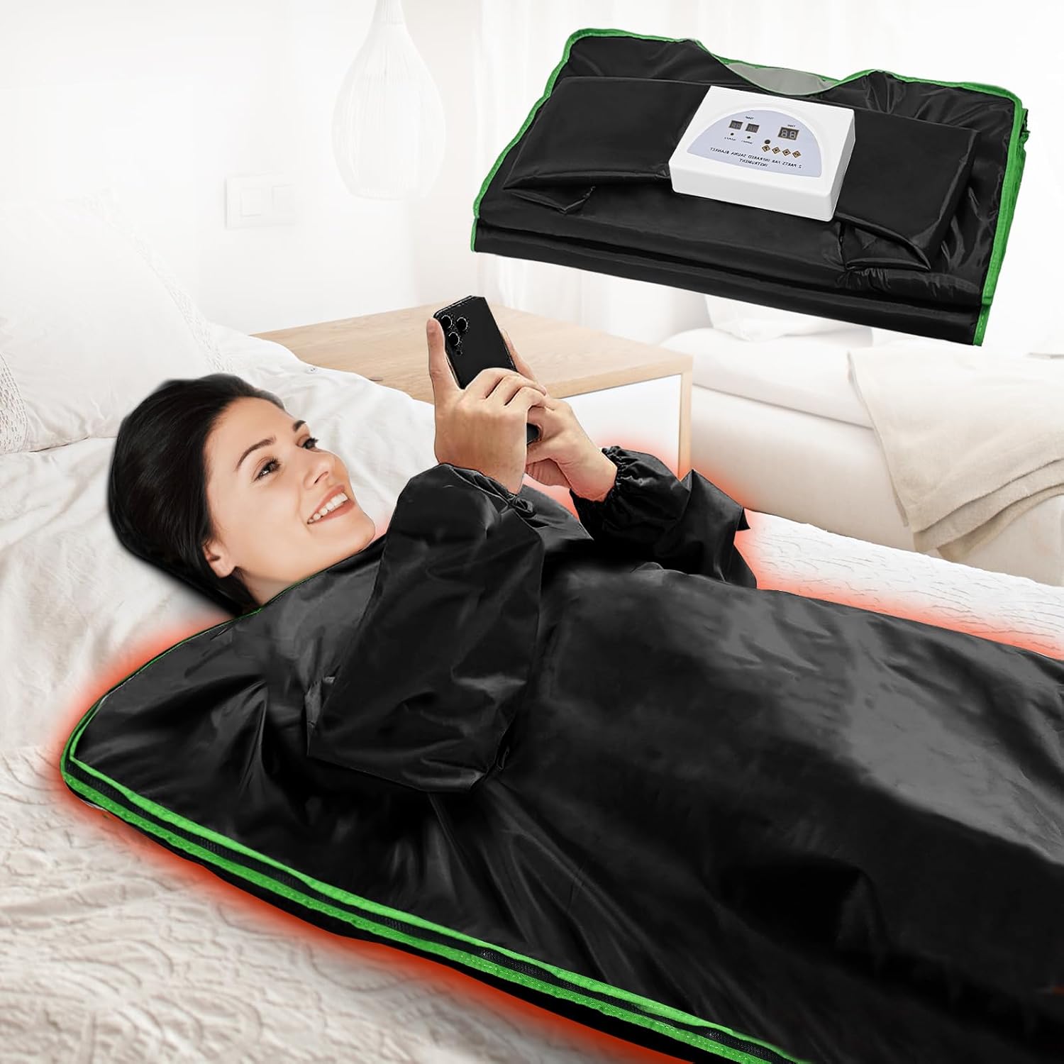 Infrared Sauna Blanket Portable Home Sauna Blanket, Home Relaxation, Sauna Blanket with Sleeve, Remote Controlable