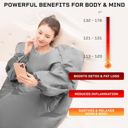 Infrared Sauna Blanket Fast Sweating Body Shape Fitness Far Infrared Sauna Blanket for Body Relaxation at Home Use Sauna Blanket with Sleeves