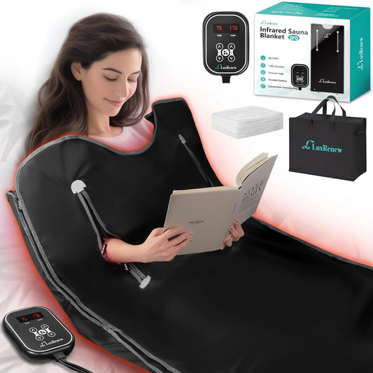 Infrared Sauna Blanket, Far Infrared Sauna for Home Detox Relaxation, Portable Sauna Infrared Blanket, 113-176℉, 30-60 Minutes Timer, 6 ft x 2.62 ft, Black-TS