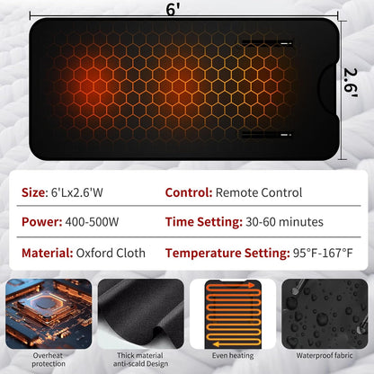 Buyplus Infrared Sauna Blanket, Portable Infrared Blanket for Relaxation, Sauna for Home Use with 95-167°F Temp Range & 30-60 Minutes Timer, 6'Lx2.6'W