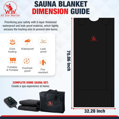 Premium Infrared Sauna Blanket - Portable Sauna for Home | Higher Dose Infrared Sauna Blanket for and Detox | Portable Infrared Sauna - Infrared Saunas for Home