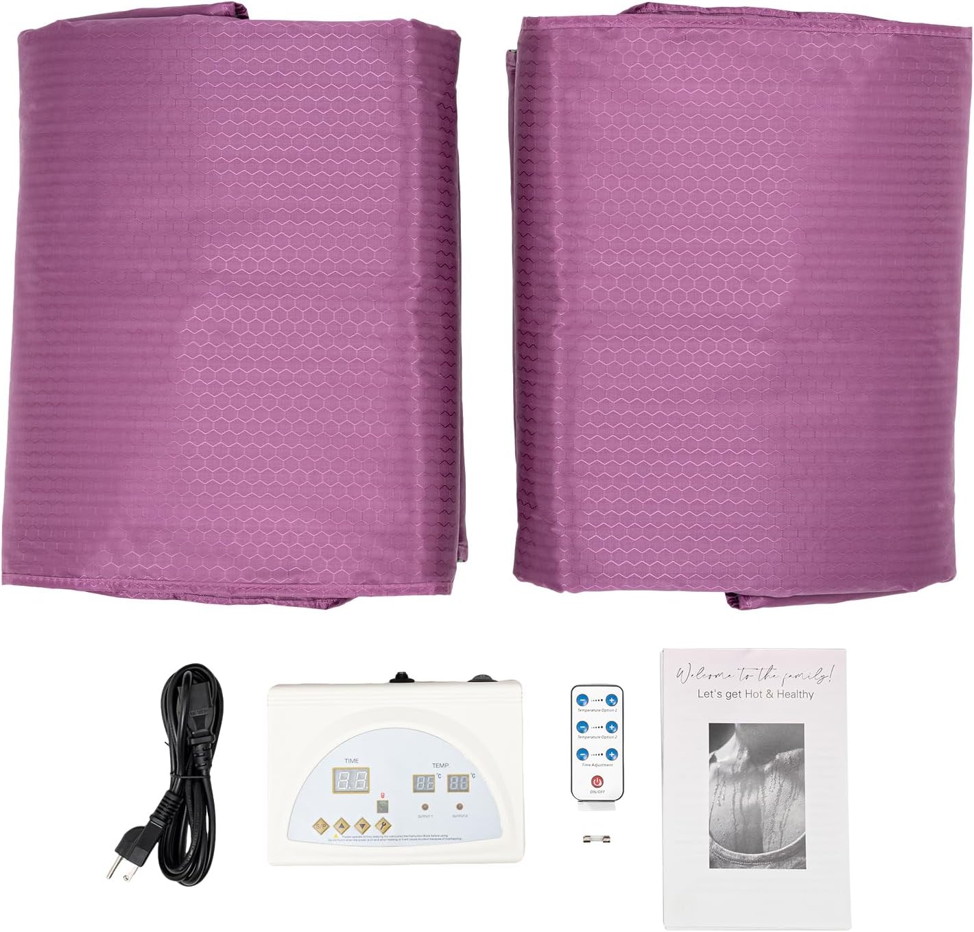 Infrared Sauna Blanket 6 ft x 2.6 ft, Portable Far Infrared Sauna Blanket for Home Use, Body Relaxation and Detoxification, 95-176°F, 0-60 Minutes Timer (Purple)
