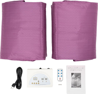 Infrared Sauna Blanket 6 ft x 2.6 ft, Portable Far Infrared Sauna Blanket for Home Use, Body Relaxation and Detoxification, 95-176°F, 0-60 Minutes Timer (Purple)