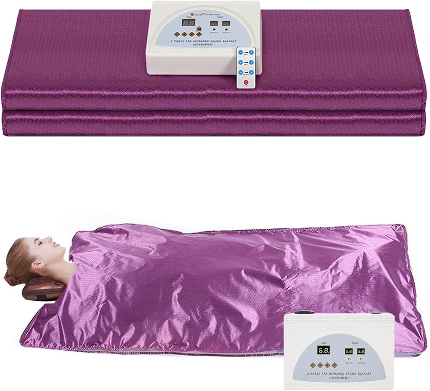 Sauna Blanket Professional Sauna Slimming Blanket 2 Zone Heat Therapy Blanket for Detox Weight Loss Body Shaper
