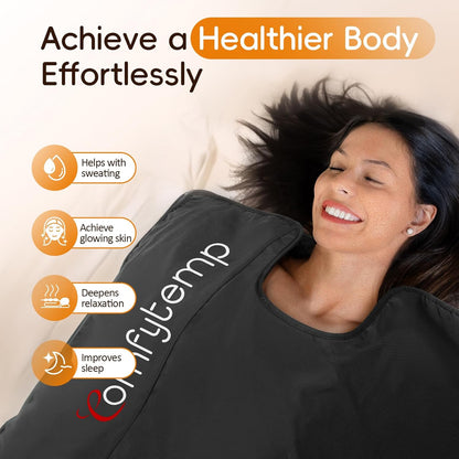 Comfytemp Infrared Sauna Blanket 35" X 78" Extra Large, Support Dual Zone Temperature Control & App Control — Smarter & Safer Portable Sauna Blanket, Low EMF, for Sweating, for Mom