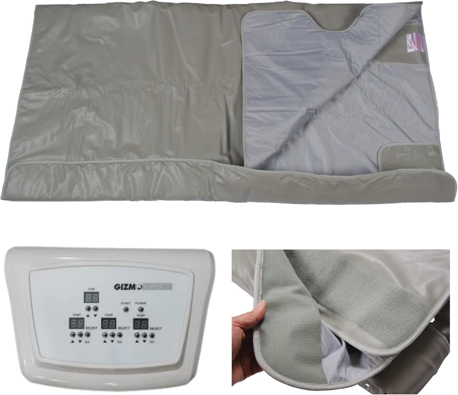Portable Far Infrared Detox Sauna Blanket Regular (68" x 75") - 3 Independent Heating Zones, Carbon Fiber Heating Elements by Gizmo Supply - for Home or Professional Use