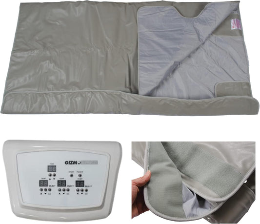 Portable Far Infrared Detox Sauna Blanket Regular (68" x 75") - 3 Independent Heating Zones, Carbon Fiber Heating Elements by Gizmo Supply - for Home or Professional Use