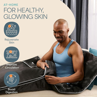 Lifepro BioRemedy Infrared Sauna Blanket – Available in 5 Colors – Portable Far Infrared Home Sauna Bag for Detox, Tension, and Relaxation – Adjustable Temp (86–158°F) & Timer – Includes Detox Wraps