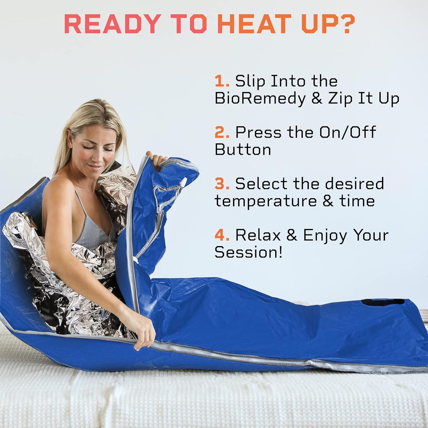 LifePro BioRemedy Infrared Sauna Blanket - Portable Far Infrared Home Sauna for Detox, Tension and Relaxation - Adjustable Temperature (113-176°F) - Includes Carry Bag & Detox Wraps
