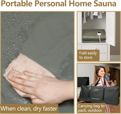 UTK Infrared Sauna Blanket, Portable Sauna for Home SPA, Fast Sweat & None Smell Infrared Sauna to Relax & Detox Your Body and Mind, (71"*71") Full-Size Home Sauna with 50 Plastic Wraps
