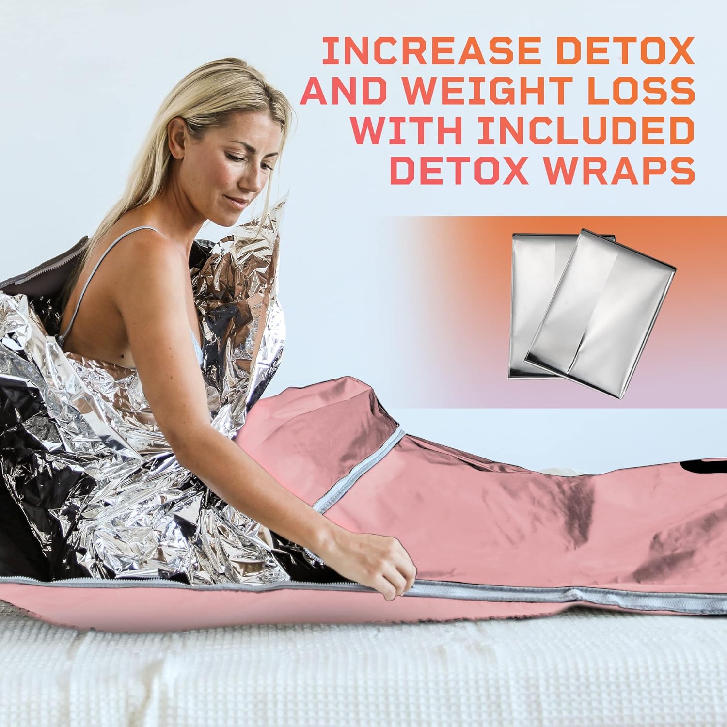 LifePro BioRemedy Infrared Sauna Blanket - Portable Far Infrared Home Sauna for Detox, Tension and Relaxation - Adjustable Temperature (113-176°F) - Includes Carry Bag & Detox Wraps