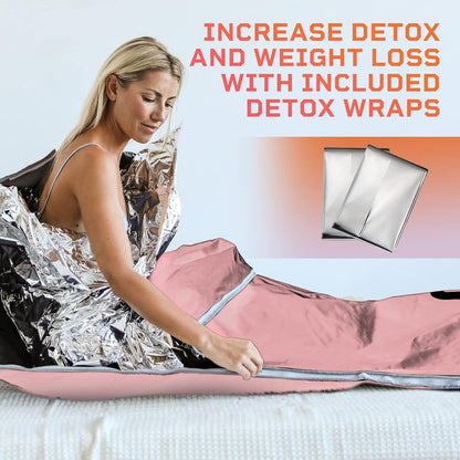 LifePro BioRemedy Infrared Sauna Blanket - Portable Far Infrared Home Sauna for Detox, Tension and Relaxation - Adjustable Temperature (113-176°F) - Includes Carry Bag & Detox Wraps