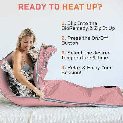 LifePro BioRemedy Infrared Sauna Blanket - Portable Far Infrared Home Sauna for Detox, Tension and Relaxation - Adjustable Temperature (113-176°F) - Includes Carry Bag & Detox Wraps
