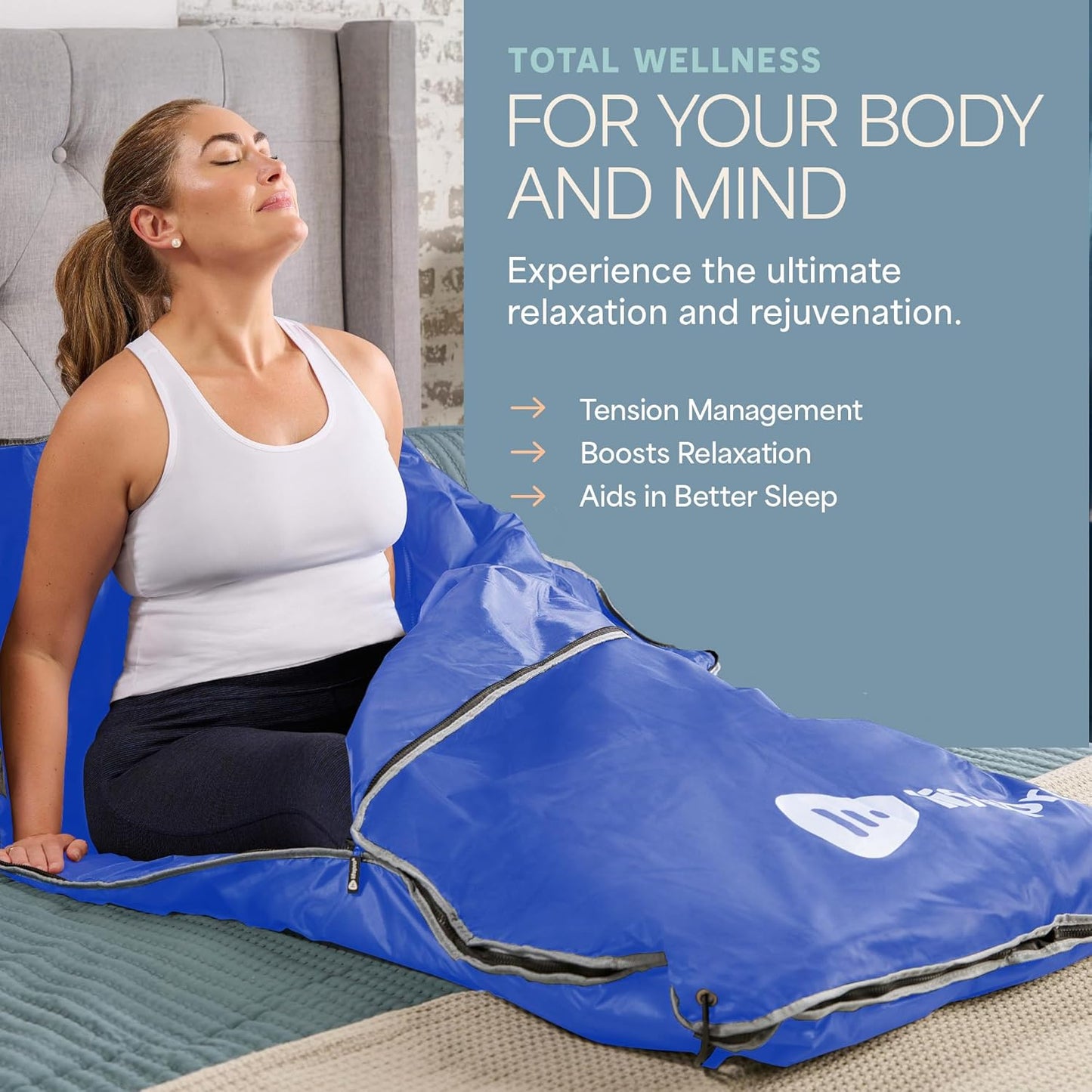 LifePro BioRemedy Infrared Sauna Blanket - Portable Far Infrared Home Sauna for Detox, Tension and Relaxation - Adjustable Temperature (113-176°F) - Includes Carry Bag & Detox Wraps