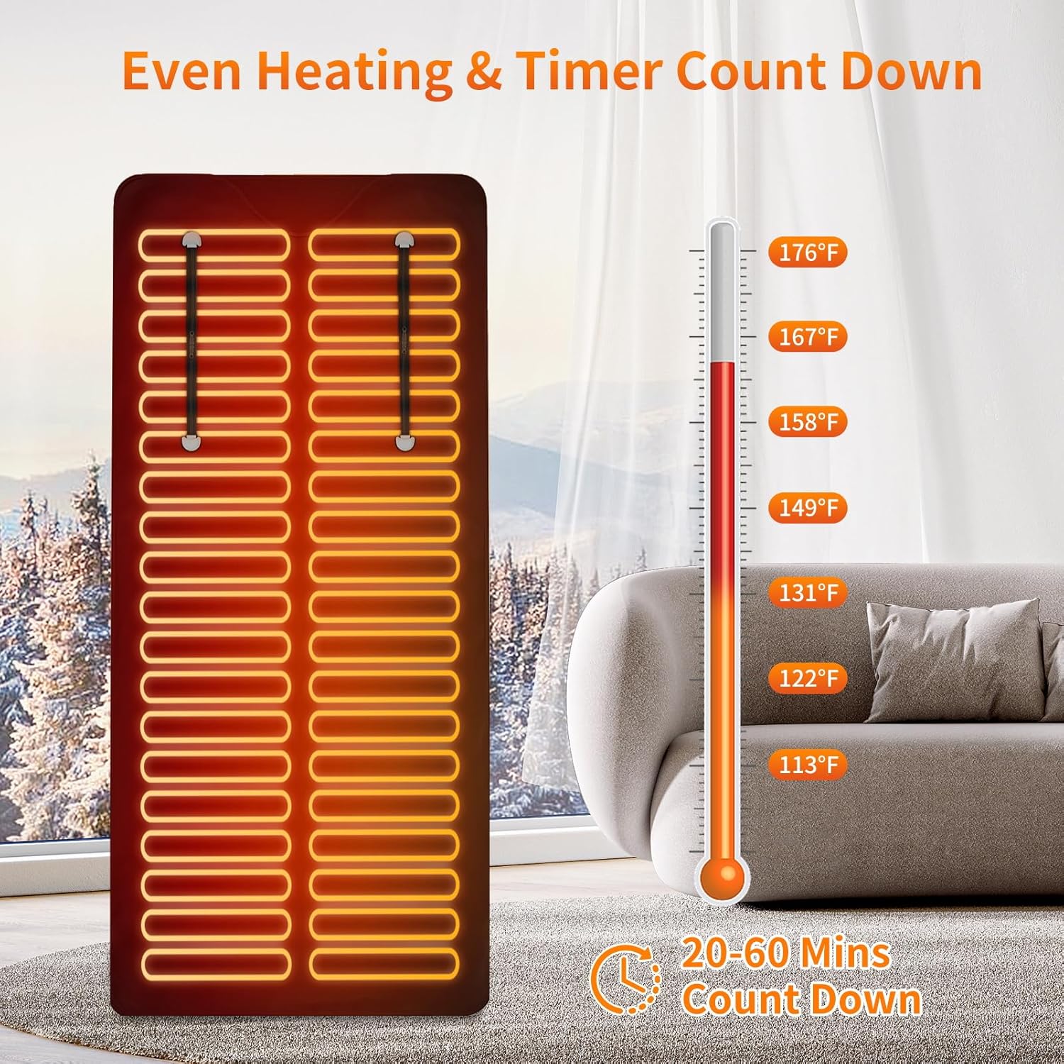 Infrared Sauna Blanket, Portable Far Infrared Sauna Bag Heated for Home, Personal Saunas Blanket for Detox Relaxation, 113-176℉, 20-60 Minutes Timer, 6 Ft x 2.65 Ft