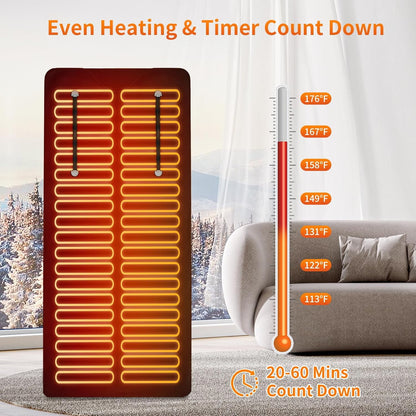 Infrared Sauna Blanket, Portable Far Infrared Sauna Bag Heated for Home, Personal Saunas Blanket for Detox Relaxation, 113-176℉, 20-60 Minutes Timer, 6 Ft x 2.65 Ft