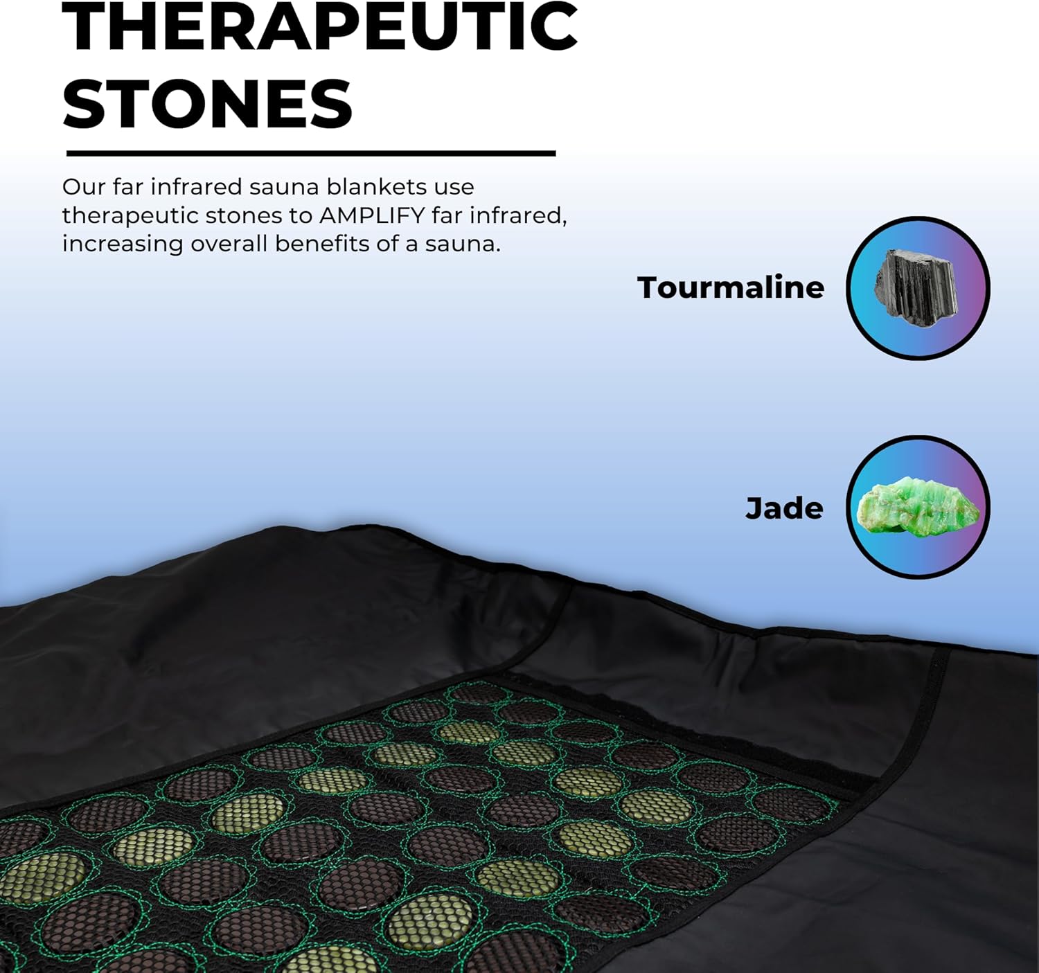 1Love Far Infrared Sauna Blanket | 0 EMFs & VOCs | 77-176°F | 3 Zone Control | Durable Waterproof Nylon | Portable Sauna | Sauna Blanket Blanket for Home Detox | Sauna Bag | Therapeutic Stones - Blue