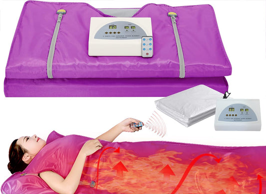 Vanell Far Infrared Sauna Detox Blanket - 2-Zone Spa Sauna Blanket, Overall Wrap Heating, FIR Technology, Zipper Type - Digital Body Heat Blanket
