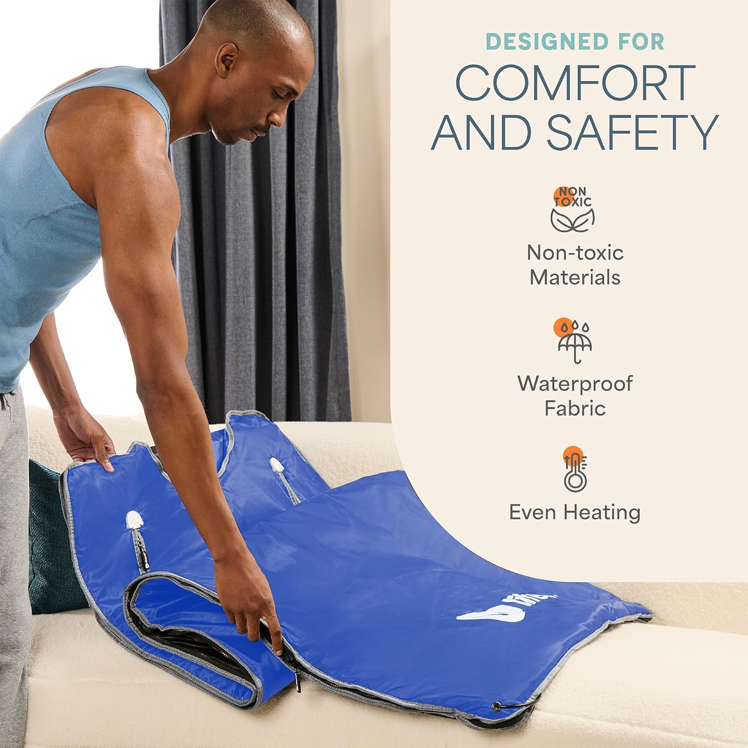 LifePro BioRemedy Infrared Sauna Blanket - Portable Far Infrared Home Sauna for Detox, Tension and Relaxation - Adjustable Temperature (113-176°F) - Includes Carry Bag & Detox Wraps