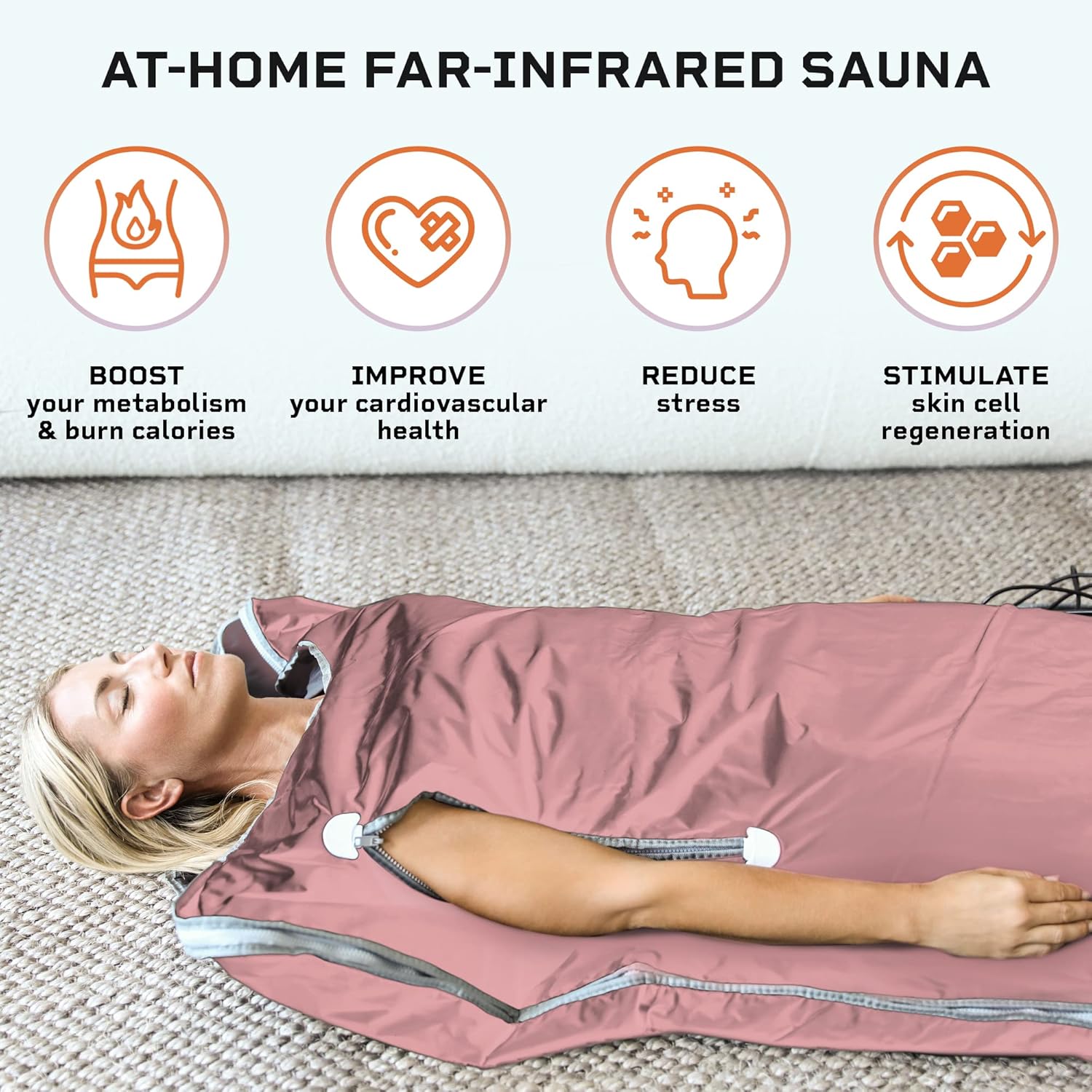 LifePro BioRemedy Infrared Sauna Blanket - Portable Far Infrared Home Sauna for Detox, Tension and Relaxation - Adjustable Temperature (113-176°F) - Includes Carry Bag & Detox Wraps