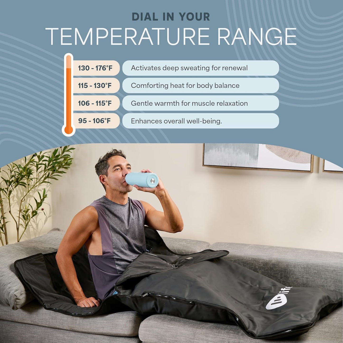 LifePro RejuvaWrap Infrared Sauna Blanket for Detox & Relaxation – Available in 5 Colors & 3 Models – Portable Far Infrared at Home Sauna for Muscle Relief, Circulation & Recovery – 9 Heat Levels
