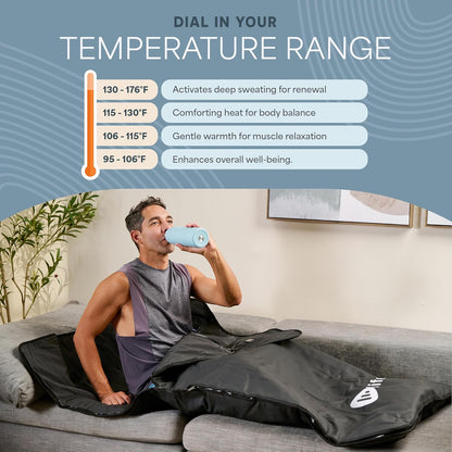 LifePro RejuvaWrap Infrared Sauna Blanket for Detox & Relaxation – Available in 5 Colors & 3 Models – Portable Far Infrared at Home Sauna for Muscle Relief, Circulation & Recovery – 9 Heat Levels