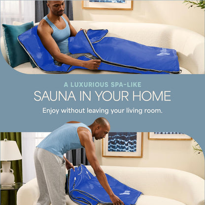 LifePro BioRemedy Infrared Sauna Blanket - Portable Far Infrared Home Sauna for Detox, Tension and Relaxation - Adjustable Temperature (113-176°F) - Includes Carry Bag & Detox Wraps