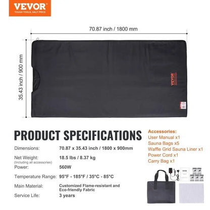 Portable Sauna Detox Blanket Far Infrared Carbon Heat 6 Level Adjustable Temperature 1-60 Minute Timer for home Relaxation - SAUNA BLANKETS® - Free Shipping Buy Now