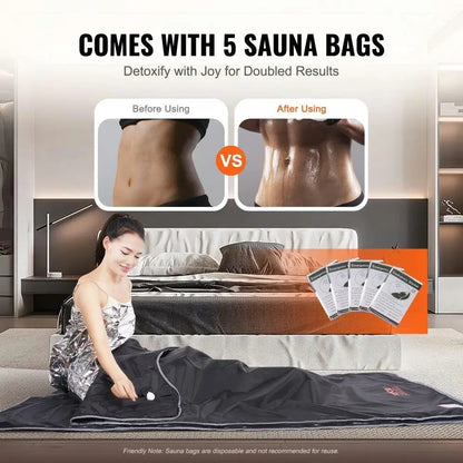 Portable Sauna Blanket Detox Far Infrared Sauna Bag Carbon Fiber Heating 1-6 Level Adjustable Temp Timer 5-60 mins 75x35in - SAUNA BLANKETS® - Free Shipping Buy Now